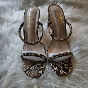 Lulu's Brown Snake Print Women's Heels